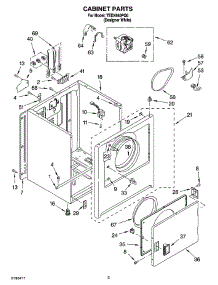 02 - Cabinet Parts parts for Estate Dryer TEDX640PQ0 from AppliancePartsPros.com