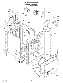 02 - Cabinet Parts parts for Estate Dryer TEDX640JQ2 from AppliancePartsPros.com