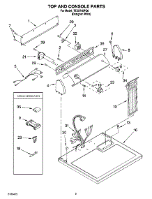 02 - Top And Console Parts parts for Estate Dryer TEDS740PQ0 from AppliancePartsPros.com
