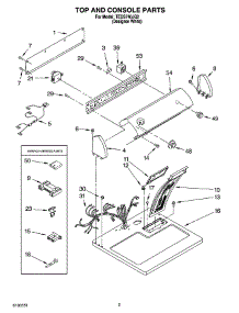 02 - Top And Console Parts parts for Estate Dryer TEDS740JQ2 from AppliancePartsPros.com