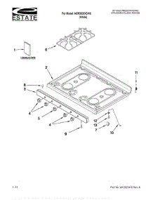 Cooktop parts for Estate Range AGR3300XDW0 from AppliancePartsPros.com