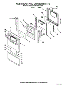02 - Oven Door And Drawer Parts parts for Estate Range TEP222VAB0 from AppliancePartsPros.com