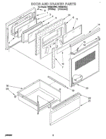 03 - Door And Drawer parts for Estate Range FES350BW0 from AppliancePartsPros.com