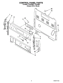 02 - Control Panel Parts parts for Estate Range TES325MT5 from AppliancePartsPros.com