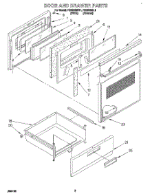 03 - Door And Drawer parts for Estate Range FES350BW1 from AppliancePartsPros.com