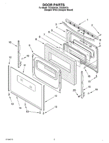04 - Door parts for Estate Range TES355KQ0 from AppliancePartsPros.com