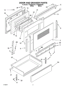 03 - Door And Drawer parts for Estate Range TES400PXHQ0 from AppliancePartsPros.com