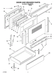 03 - Door And Drawer parts for Estate Range TES400PXHQ1 from AppliancePartsPros.com
