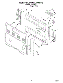 02 - Control Panel parts for Estate Range TES325KQ0 from AppliancePartsPros.com