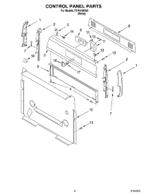 02 - Control Panel parts for Estate Range TGP310KW0 from AppliancePartsPros.com