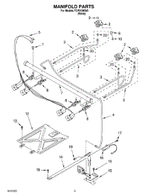 03 - Manifold parts for Estate Range TGP310KW0 from AppliancePartsPros.com
