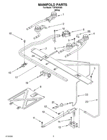 03 - Manifold parts for Estate Range TGP302KW0 from AppliancePartsPros.com