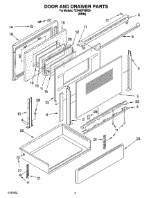 03 - Door And Drawer Parts parts for Estate Range TES400PXMQ0 from AppliancePartsPros.com