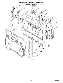 02 - Control Panel Parts parts for Estate Range TEP315KW1 from AppliancePartsPros.com