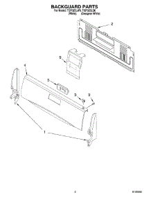 02 - Backguard parts for Estate Range TGP325LW0 from AppliancePartsPros.com