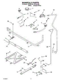 03 - Mainfold parts for Estate Range TGP325LW0 from AppliancePartsPros.com