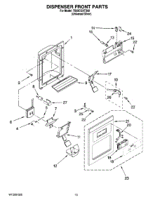 08 - Dispenser Front Parts parts for Estate Refrigerator TS25CGXTD02 from AppliancePartsPros.com