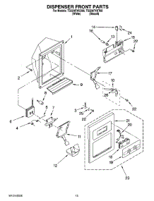 09 - Dispenser Front Parts parts for Estate Refrigerator TS22AFXKT08 from AppliancePartsPros.com