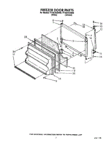 06 - Freezer Door parts for Estate Refrigerator TT18CKXXW00 from AppliancePartsPros.com