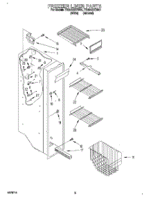 04 - Freezer Liner parts for Estate Refrigerator TS25AQXBN01 from AppliancePartsPros.com