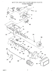 05 - Motor And Ice Container parts for Estate Refrigerator TS25AEXHW01 from AppliancePartsPros.com