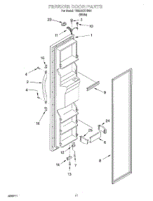 07 - Freezer Door parts for Estate Refrigerator TS25AEXHW01 from AppliancePartsPros.com