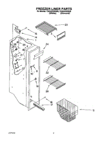 04 - Freezer Liner parts for Estate Refrigerator TS25AWXBN00 from AppliancePartsPros.com