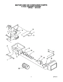 05 - Motor And Ice Container parts for Estate Refrigerator TS25AWXBN00 from AppliancePartsPros.com