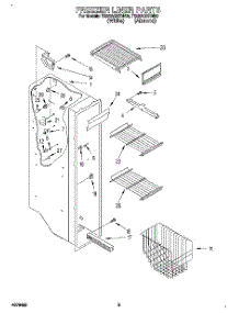 04 - Freezer Liner parts for Estate Refrigerator TS25AQXBW00 from AppliancePartsPros.com