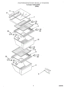 03 - Refrigerator Shelf parts for Estate Refrigerator TS25AEXHW02 from AppliancePartsPros.com
