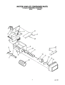 05 - Motor And Ice Container parts for Estate Refrigerator TS25AWXAW00 from AppliancePartsPros.com