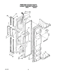 07 - Freezer Door parts for Estate Refrigerator TS25AWXAW00 from AppliancePartsPros.com