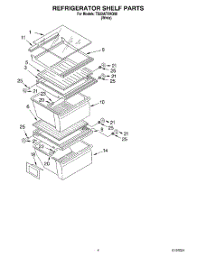 03 - Refrigerator Shelf parts for Estate Refrigerator TS22AFXKQ00 from AppliancePartsPros.com