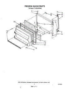 06 - Freezer Door parts for Estate Refrigerator TT16CKXWW00 from AppliancePartsPros.com