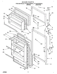 02 - Door parts for Estate Refrigerator TT14HDXBN01 from AppliancePartsPros.com