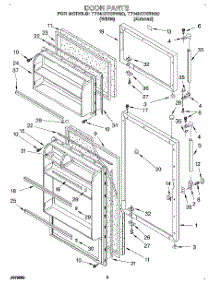 02 - Door parts for Estate Refrigerator TT14HDXBW00 from AppliancePartsPros.com