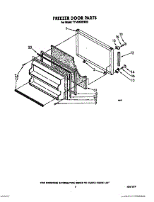 06 - Freezer Door parts for Estate Refrigerator TT14EKRXW00 from AppliancePartsPros.com