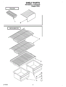 05 - Shelf, Optional parts for Estate Refrigerator TT14DKXKQ00 from AppliancePartsPros.com