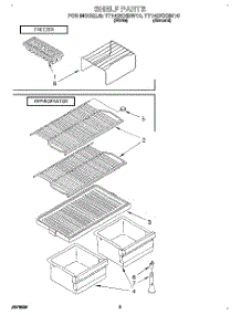 05 - Shelf parts for Estate Refrigerator TT14DKXBW10 from AppliancePartsPros.com