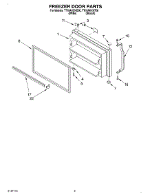 02 - Freezer Door parts for Estate Refrigerator TT18AKXKQ00 from AppliancePartsPros.com