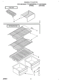 05 - Shelf parts for Estate Refrigerator TT14DKXBN00 from AppliancePartsPros.com