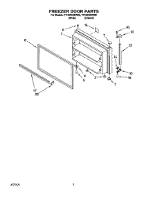 02 - Freezer Door parts for Estate Refrigerator TT18AKXDN00 from AppliancePartsPros.com