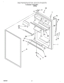 04 - Refrigerator Door parts for Estate Refrigerator TT18AKXJW01 from AppliancePartsPros.com