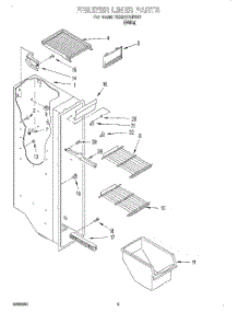 04 - Freezer Liner parts for Estate Refrigerator TS25AFXHW00 from AppliancePartsPros.com