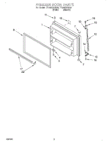 02 - Freezer Door parts for Estate Refrigerator TT18AKXGW00 from AppliancePartsPros.com