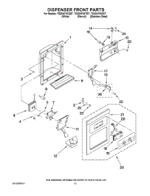 08 - Dispenser Front Parts parts for Estate Refrigerator TS25AFXKQ07 from AppliancePartsPros.com
