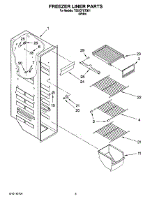 04 - Freezer Liner Parts parts for Estate Refrigerator TS25CFXTQ01 from AppliancePartsPros.com