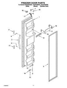 07 - Freezer Door Parts parts for Estate Refrigerator TS25AGXNT00 from AppliancePartsPros.com