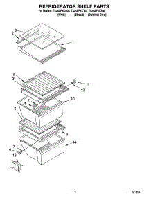 03 - Refrigerator Shelf Parts parts for Estate Refrigerator TS25AFXKT04 from AppliancePartsPros.com
