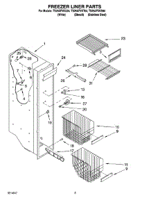 04 - Freezer Liner Parts parts for Estate Refrigerator TS25AFXKQ04 from AppliancePartsPros.com
